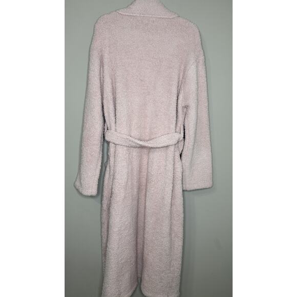 Barefoot Dreams Cozychic Fuzzy Pink Long Heavy Robe With Belt Adult Size 2 - Picture 2 of 7